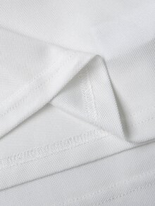 Elladie kids 女童白色 3 件組長袖 Polo 衫，彼得領配精緻愛心鈕扣，基本純色修身長袖 T 恤，適合返校季 - 白色 - 查看 7