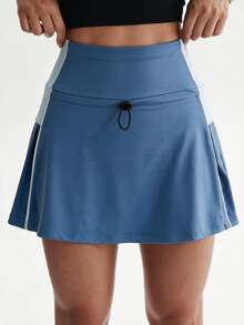 Dewbera Dewbera Women's Drawstring Pleated High Waist Sports Skirt For Outdoor - Multicolor - View 4