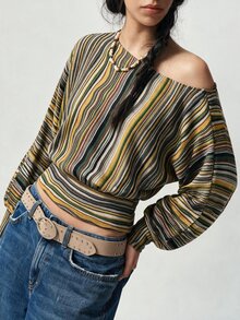 Bohemela 休閒條紋針織女款T恤 - 彩色 - 查看 6