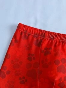 SHEIN | PAW Patrol Young Boy Cartoon Print Tank Top And Shorts Underwear Set - Red and White - View 7