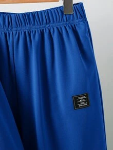SHEIN 青少年男孩拼色寬鬆長袖連帽衫套裝，冬季，街頭風，畢業，返校 - 藏蓝色 - 查看 4