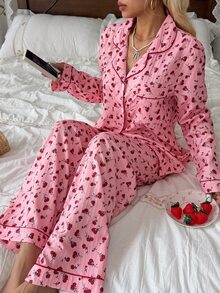 CottageSlumber Women's New Ditsy Floral Casual Long Sleeve Long Pants Pajama Set - Pink - View 5