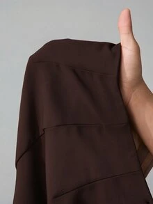 SHEIN Tall 夏季女款淺米色西裝長褲，通勤優雅約會上班褲，商務休閒女裝，適合高個女性 - 巧克力棕 - 查看 8