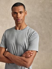 Provexi Provexi 2pcs Men's Solid Color Crew Neck Short Sleeve Top & Drawstring Striped Shorts Loungewear Set - Multicolor - View 3