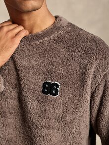 Manfinity Underwear&Sleepwear Basics Men's Casual Fleece Loungewear Set - Brown - View 5