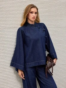 Selenza Women's Casual Versatile Daily Denim Jacket - Blue - View 8
