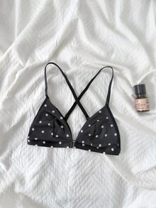 Napfluff Bộ 3 món áo ngực cài trước họa tiết chấm bi phong cách casual thoải mái cho cô gái châu Á - Nhiều màu - Xem 5