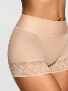 SHAPORA 1pc Women's Shaping Bottoms, Waist Cincher Butt Lift Tummy Control Pants, Daily Commute Fitness Date Shaping Pants - Apricot - View 7