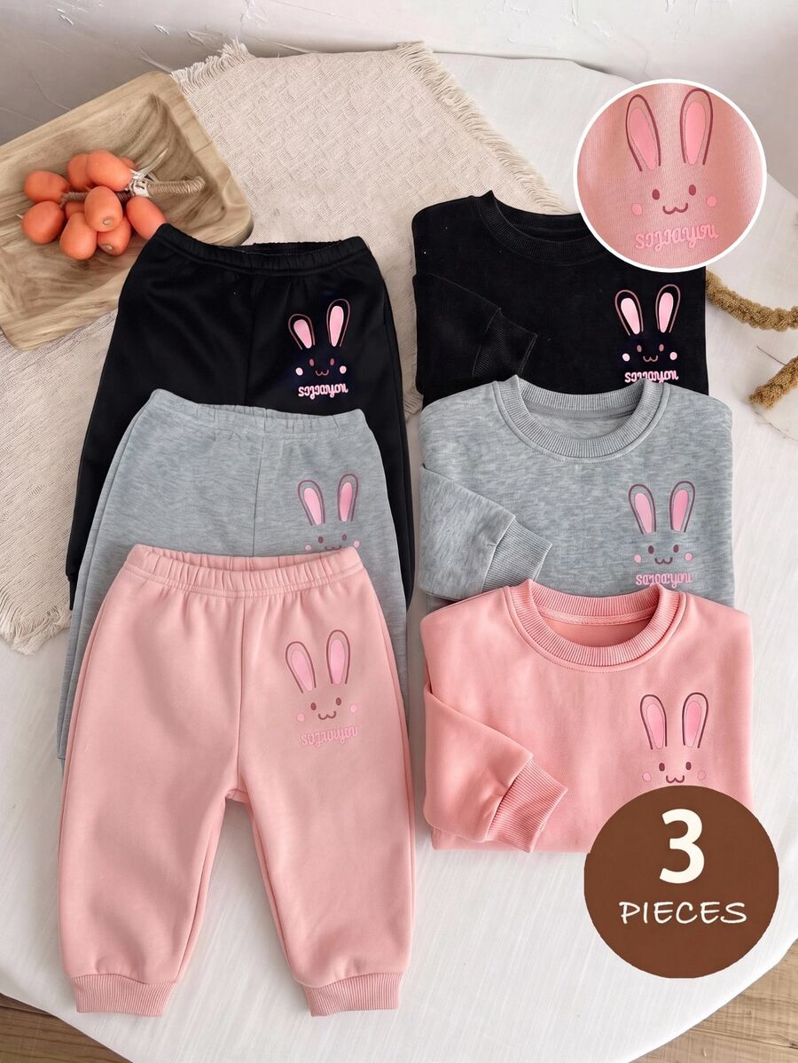 SHEIN 3PCS Baby Girls Bottoms - Multicolor - View 1