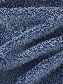 SHEIN 小男孩日韓風冬季卡通刺繡熊圖案圓領標準肩長袖上衣與長褲 2件組 柔軟舒適雙面珊瑚絨睡衣套裝 - 藍色 - 查看 6