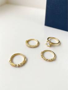 Livesso Women's Ring Set Suitable For Important Occasions - Gold - View 5
