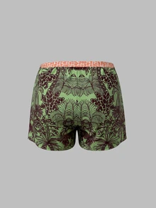 Swim Oasis Plus Size Coconut Tree Print One-Piece Swimsuit With Drawstring Waist Shorts Set - Multicolor - View 4