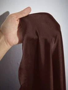 SHEIN Tall 高腰純色喇叭派對女款大寬擺裙，適合高個女性 - 咖啡棕 - 查看 7
