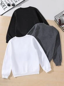 SHEIN 3PCS Tween Boys T-Shirts - Multicolor - View 4