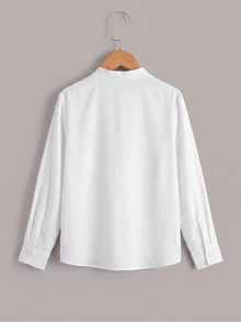 SHEIN 大童男孩純色長袖單排扣休閒襯衫 - 彩色 - 查看 2