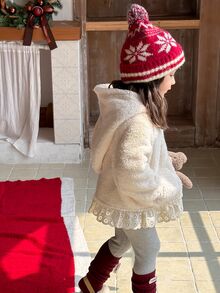 DAZY Baby Girl Casual Versatile Everyday Outing Hooded Jacket - Apricot - View 4