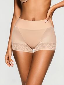 SHAPORA 1pc Women's Shaping Bottoms, Waist Cincher Butt Lift Tummy Control Pants, Daily Commute Fitness Date Shaping Pants - Apricot - View 5