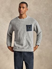 Manfinity Underwear&Sleepwear Basics Men's Casual Plush Loungewear Set - Multicolor - View 3