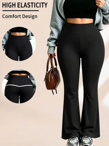 SHEIN Rhythm Era Women's Plus Size Colorblock Casual Alternative Kawaii Daily Wear Gym Tight Fit Sports Leggings Black Fall - Black - View 6