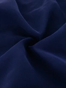 Viva Relle 大尺碼女款純色細肩帶洋裝搭配網紗罩衫時尚套裝 - 藏蓝色 - 查看 7