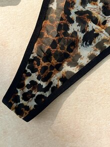 Bare Chapter 5pcs Leopard Print Lace Trim Women's Panty Set, Soft And Comfortable Fabric, Suitable For Daily Wear And All Seasons, Fashionable And Sexy Leopard Design, Perfect For Dates And Parties - Multicolor - View 6
