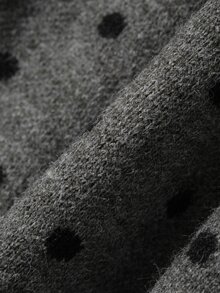 DAZY Cardigan Kasual Wanita Motif Polkadot dengan Hiasan Pita - Grey - View 9