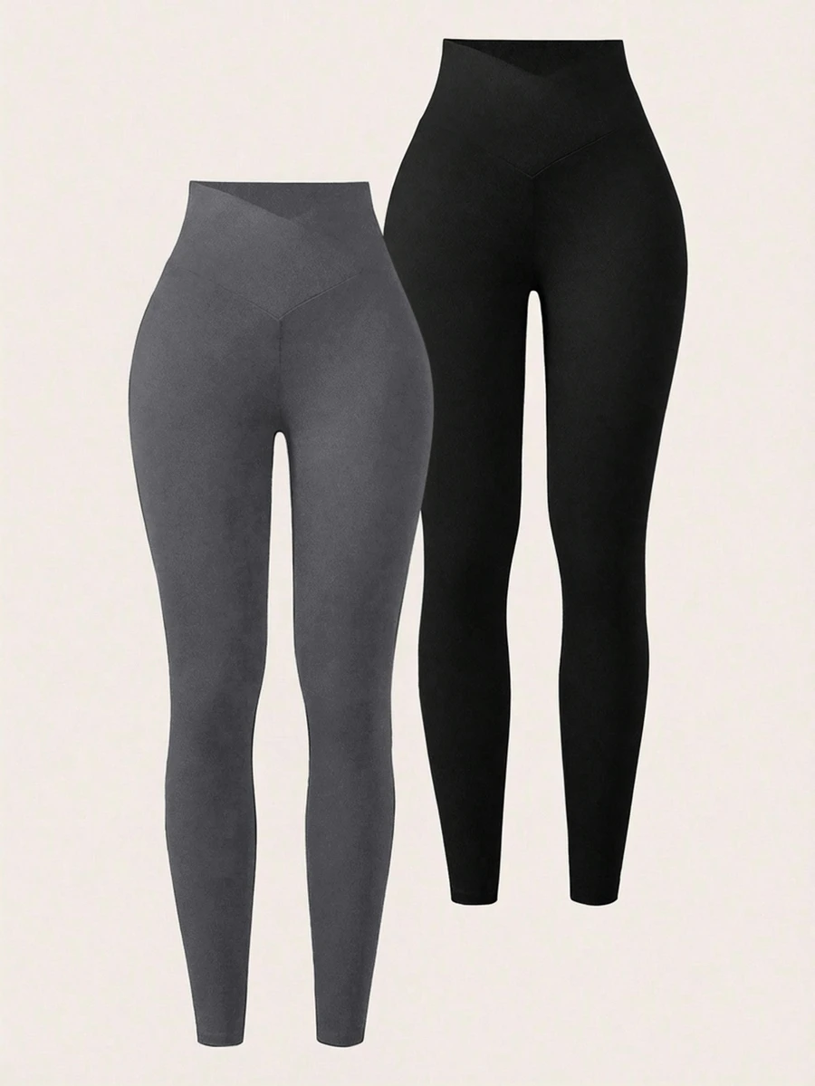 SHEIN Tall 女款純色極簡高腰長褲,日常穿著,適合高個女性 - 彩色 - 查看 1