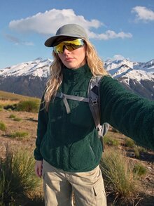 WanderVale Women's Outdoor Sports Casual Green Fleece Fabric Zipper Design Open Front Real Pocket Long Sleeve Fleece Jacket, Suitable For Outdoor Sports Wear - Green - View 4