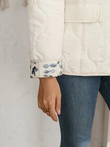 EMERY ROSE Plus Size Comfortable Winter Button Long Sleeve Padded Coat - Multicolor - View 7