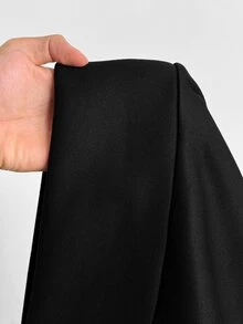 Maweii V-Neck Drop Shoulder Loose Fit Large Pocket Solid Color Plus Size Sweatshirt - Black - View 7
