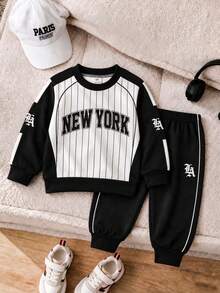 Young Boy Long Sleeve Crew Neck Sweatshirt With Cartoon Pattern - Multicolor - View 3