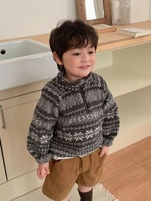 Dazy Kids Infant (Boy) Soft Fleece Long Sleeve Sweatshirt, Autumn/Winter - Grey - View 7