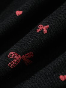Dazy Plus 碎花荷葉邊收腰性感長款新年紅色家居睡袍 秋季 - 黑色 - 查看 7