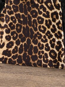 Young Girl Leopard Print Mesh Patchwork Casual Daily T-Shirt - Black - View 7