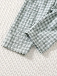 SHEIN 休閒舒適刺繡熊貼布領口長袖居家服套裝 男童款 - 彩色 - 查看 3