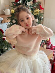 DAZY Infant/Toddler (Girl) Turn Collar Autumn/Winter Long Sleeve Cartoon Sweater - Pink - View 9