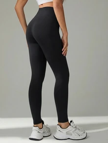 SHEIN Tall 女款純色極簡高腰長褲，日常穿著，適合高個女性 - 彩色 - 查看 8