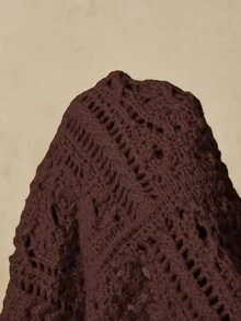Travachic 大尺碼女款保暖舒適毛茸茸針織拉鍊開襟毛衣，休閒居家穿搭，秋冬季 - 棕色 - 查看 8