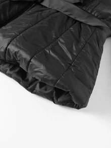 GlowEve CURVE Women's Plus Size Fur Collar Patchwork Zipper Front Fall Vest Homewear Office Black Casual Baggy Winter - Black - View 8