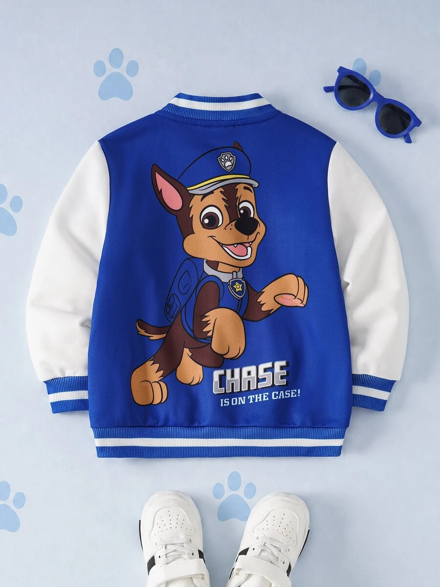 SHEIN | PAW Patrol جاكيت كاجوال يومي بأكمام طويلة مطبوع عليه حروف كرتونية للأولاد الصغار - متعدد الألوان - مشاهدة 1