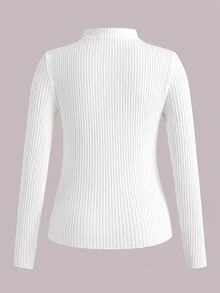 SHEIN VCAY 大尺碼女款基礎純色多件組長袖T恤內搭衫，適合秋季、晚間、假日、正式場合，黑色灰色白色，休閒寬鬆款 - 彩色 - 查看 5