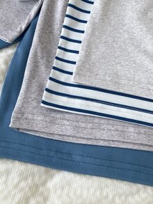 SHEIN Vintaside Kids 男嬰極簡圓領長袖上衣 4件組 - 彩色 - 查看 7