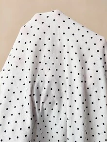VARSIVA Women's Polka Dot Casual Daily Wear Sports T-Shirt - Black and White - View 11