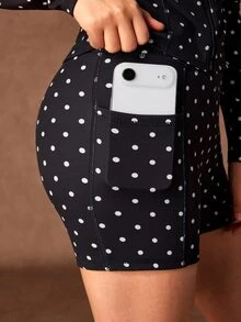 VARSIVA Bộ đồ thể thao nữ ôm sát cổ cao tay dài - Đen và trắng - Xem 7