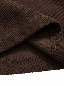 GlowEve CURVE Plus Size Casual Single-Breasted Notched Lapel Blazer Jacket, Autumn - Brown - View 4