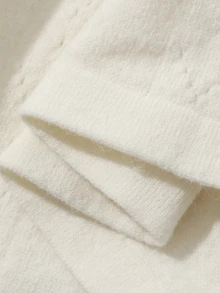 Dazy Plus Cardigan Gaya Korea Lengan Panjang Kerah Lipat Warna Polos Musim Gugur/Dingin dengan Hiasan Ruffle - Aprikot - View 6