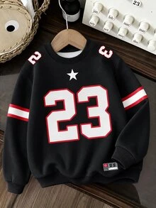 Baby Boy Number Pattern Casual Everyday Long Sleeve Sweatshirt - Multicolor - View 5
