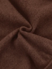 SHEIN 女童時尚簡約純色連帽拉鍊印字字母高腰秋冬連身褲 - 棕色 - 查看 5