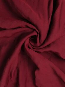 Linhara CURVE 大尺碼秋季休閒拼色門襟襯衫 - 酒紅色 - 查看 8