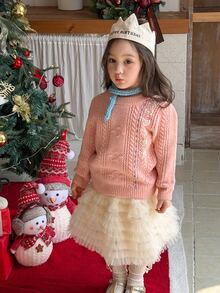 DAZY Infant/Toddler (Girl) Round Neck Korean Style Long Sleeve Autumn/Winter Sweater - Multicolor - View 3